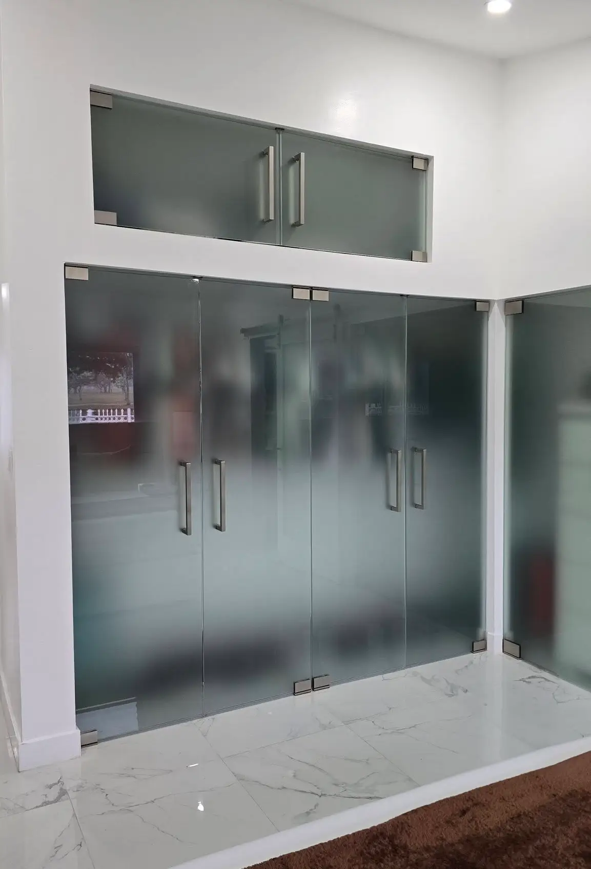 Smoke Glass Doors Installed